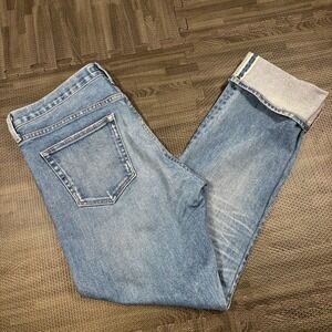 SMN Denim Selvedge Jeans Mens 36x33 Blue The Hunter Standard Slim Whiskers USA
